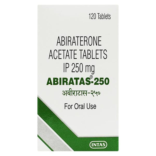 Medicine Name - Abiratas 250Mg Tablet- 120It contains - Abiraterone Acetate (250Mg) Its packaging is -120 Tablet in a bottle