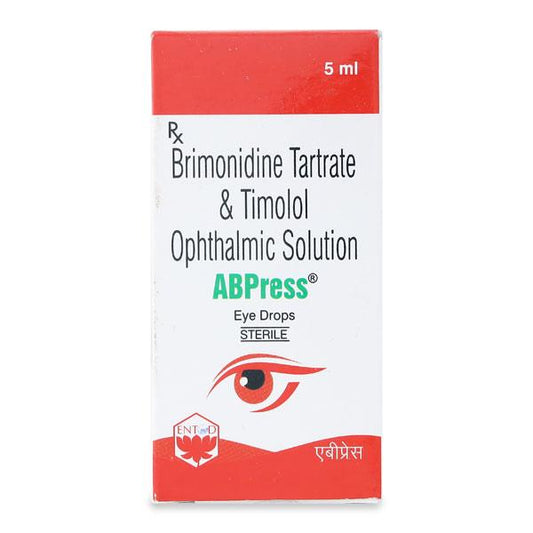 Medicine Name - Abpress Eye Drop- 5MlIt contains - Timolol (5Mg) + Brimonidine (1.5Mg) Its packaging is -5ml Eye Drop in a packet