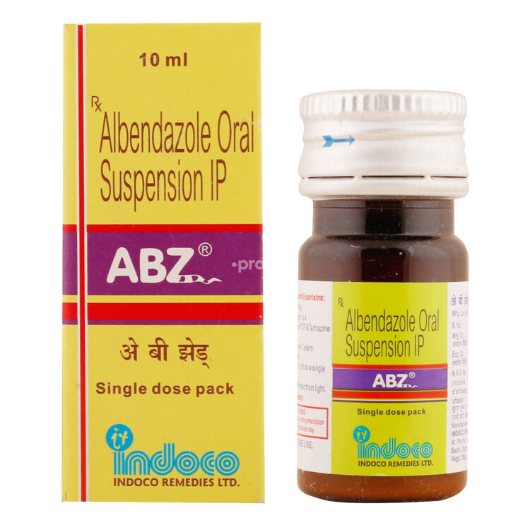 Medicine Name - Abz 200Mg Suspension- 10MlIt contains - Albendazole (200Mg) Its packaging is -10ml Suspension in a bottle