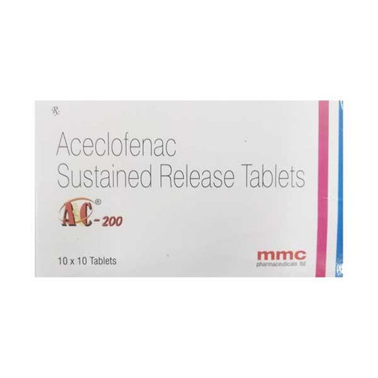Medicine Name - Ac 200Mg Tablet- 10It contains - Aceclofenac (200Mg) Its packaging is -10 Tablet in a strip