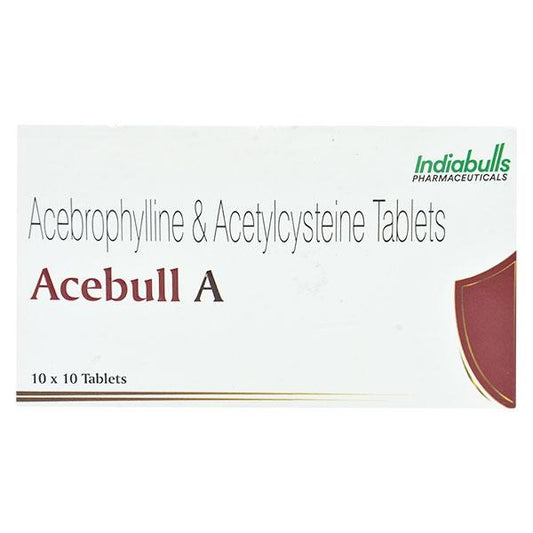Medicine Name - Acebull A Tablet-10It contains - Acebrophylline (100Mg) + Acetylcysteine (600Mg) Its packaging is -10 Tablet in a strip