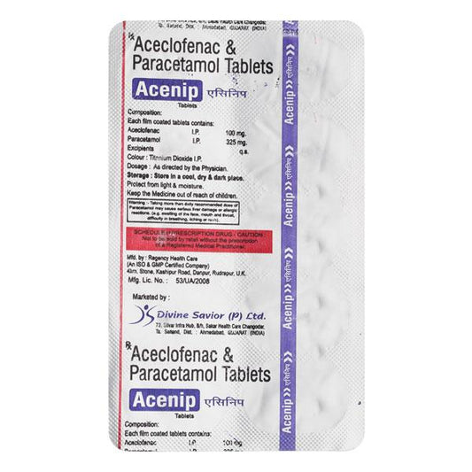 Acenip 100 Mg/325 Mg Tablet- 10