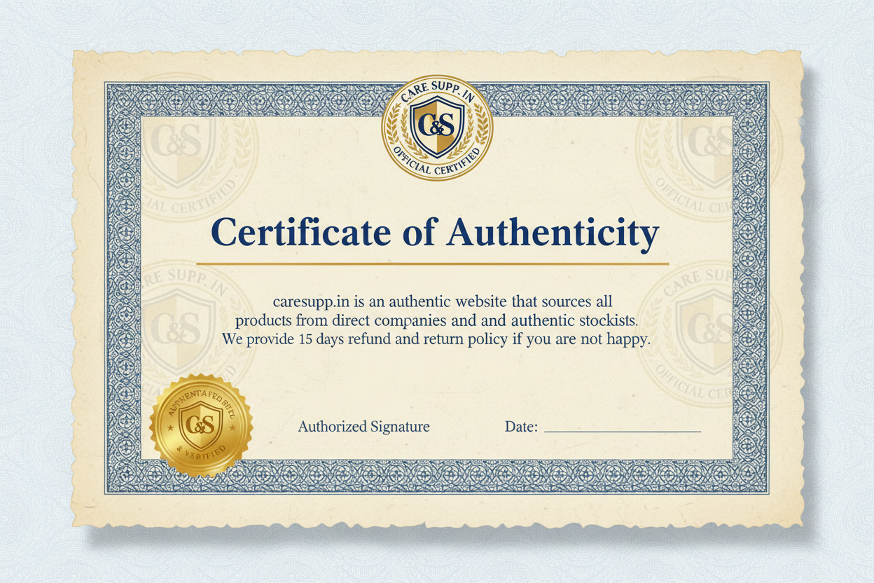Caresupp.in Authenticity Certificate