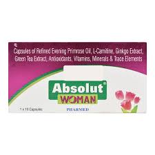 Absolut Woman Capsule- 10Medicine Name - Absolut Woman Capsule- 10It contains - Levo-Carnitine (10Mg) + Coenzyme Q10 (1Na) + Lycopene (2.5Mg) + Zinc (10Mg) Its packaging is -10 Soft Gelatin Capsule in a strip