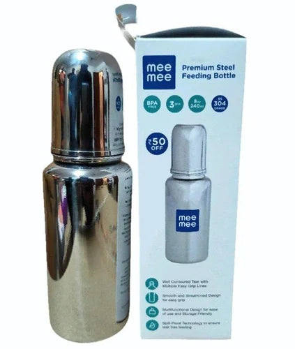 MeeMee Premium Steel Feeding Bottle - 240 ml