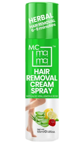 buy online Mc mama Hair Removal Cream Spray with Aleo Vera, Lemon & Rose - 55ml at the best price in india 
