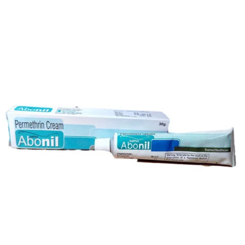 Medicine Name - Abonil Cream- 30gmIt contains - Permethrin (5% w/w) Its packaging is -30gm Cream in a tube