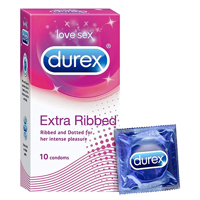 Durex Extra Ribbed Condoms for Men - (10 Pieces), Durex Extra Ribbed Condoms for Men, condoms