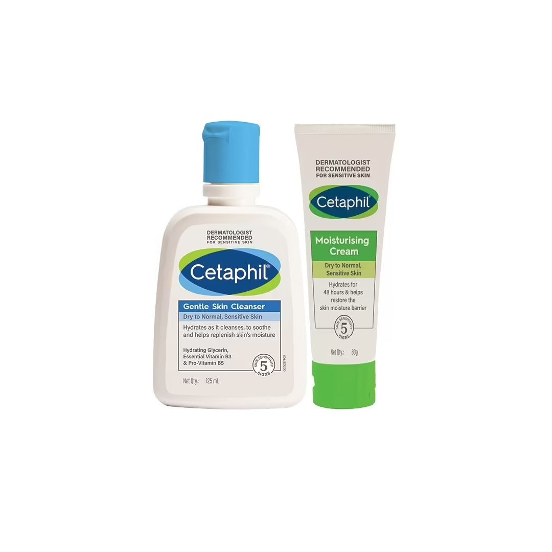 Cetaphil Oily Skin Cleansing & Cetaphil Oily Skin  Moisturizing Combo - Gentle Skin Cleanser 125 ml and Moisturising Cream 80g,Cetaphil Oily Skin Skin Cleanser ,Moisturising Cream 
