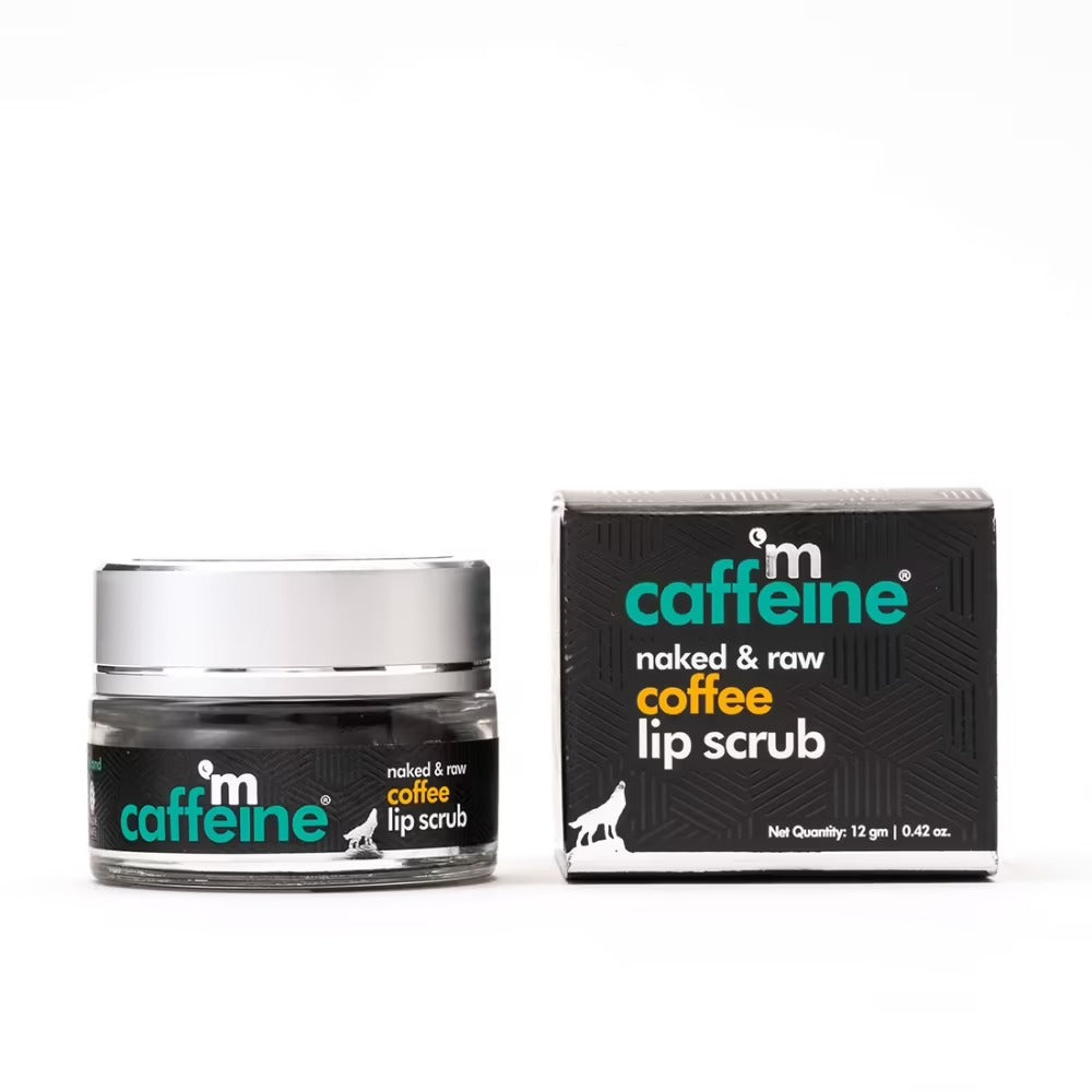 MCaffeine Coffee Lip Scrub for Chapped & Pigmented Lips - Natural, Vegan & Beeswax Free - 12gm