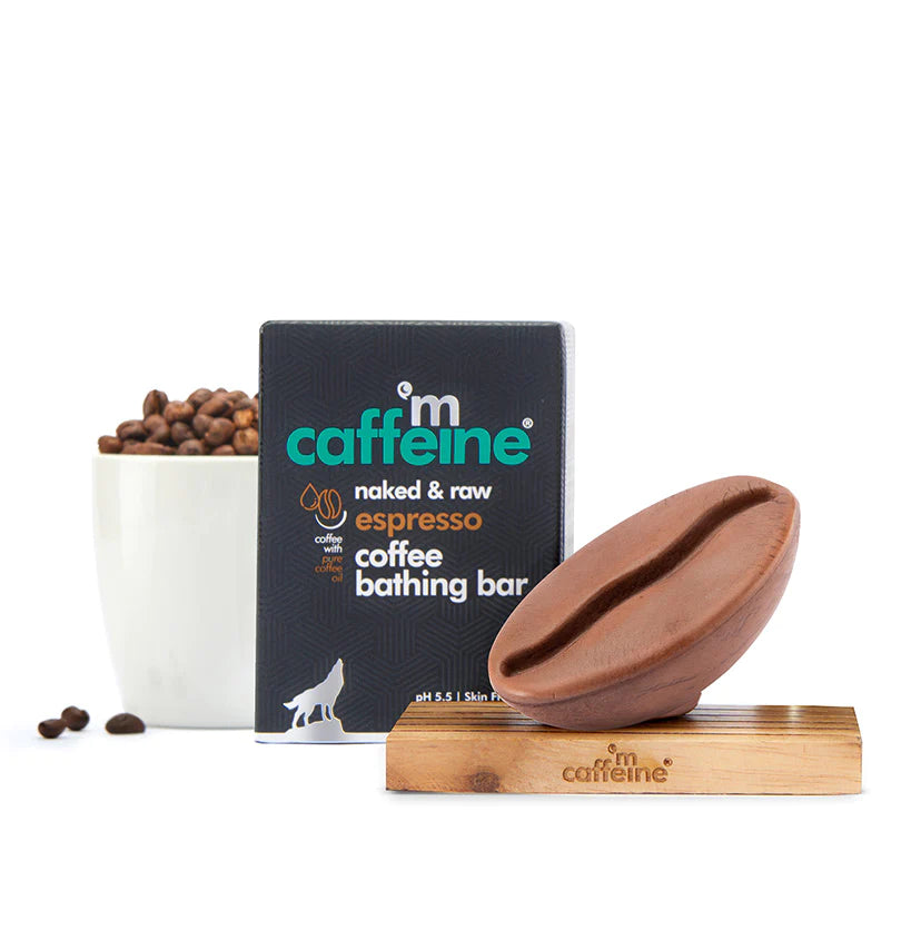 MCaffeine Espresso Coffee Bathing Bar for Deep Cleansing - pH 5.5 Soap Free Syndet Bar - 100gm