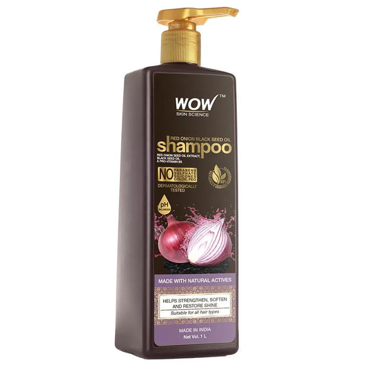 WOW Skin Science Red Onion Black Seed Oil Shampoo - 1 L Shampoo