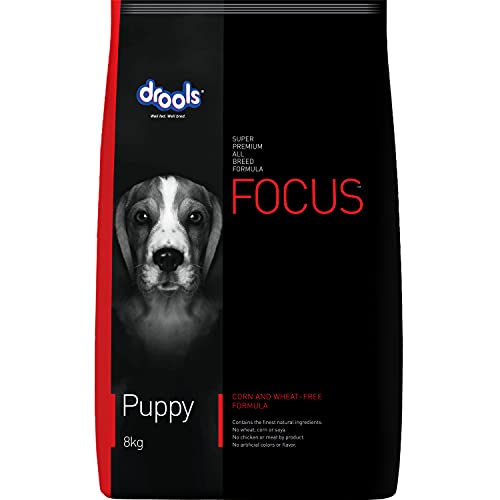 Drools Focus Puppy Super Premium Kibble Dog Food, Meat Flavor, 8kg