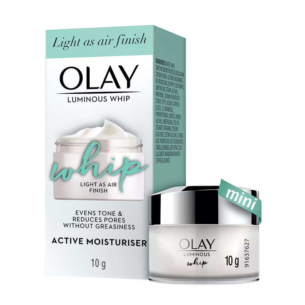 Olay Ultra Lightweight Moisturiser, Luminous Whip Mini Day Cream (non Spf) - 10gm