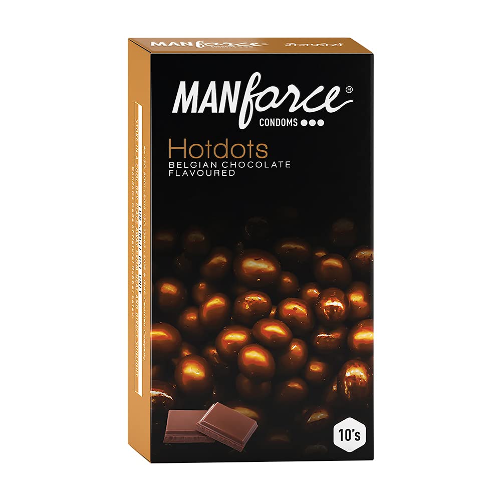 Manforce Premium Hotdots Belgian Chocolate Flavoured Condoms - 10 Pieces