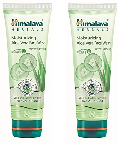 Himalaya Moisturizing Aloe Vera Facewash (100ml each) - Pack of 2, Himalaya Moisturizing Aloe Vera Facewash 