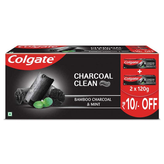 Colgate Toothpaste Charcoal Clean - Bamboo Charcoal & Mint ,Colgate Toothpaste Charcoal Clean - Bamboo Charcoal & Mint (120gm each) - Combo Pack