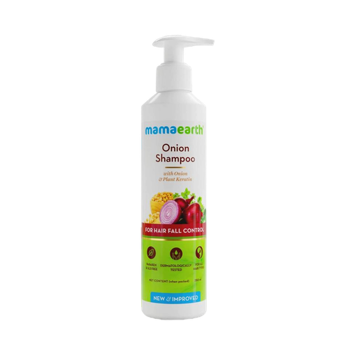 Mamaearth Onion Shampoo with Onion and Plant Keratin for Hair Fall Control - 250ml,