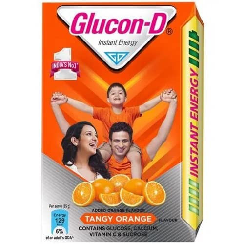 Glucon-D Instant Energy Health Drink Tangy Orange - (450g + 50g Free), Glucon-D 