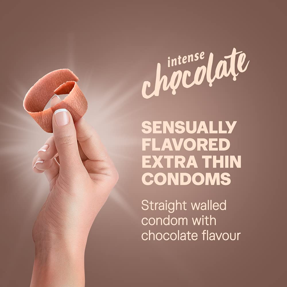 Durex Extra Thin Intense Chocolate Flavoured Condoms For Men - (10 Pieces)