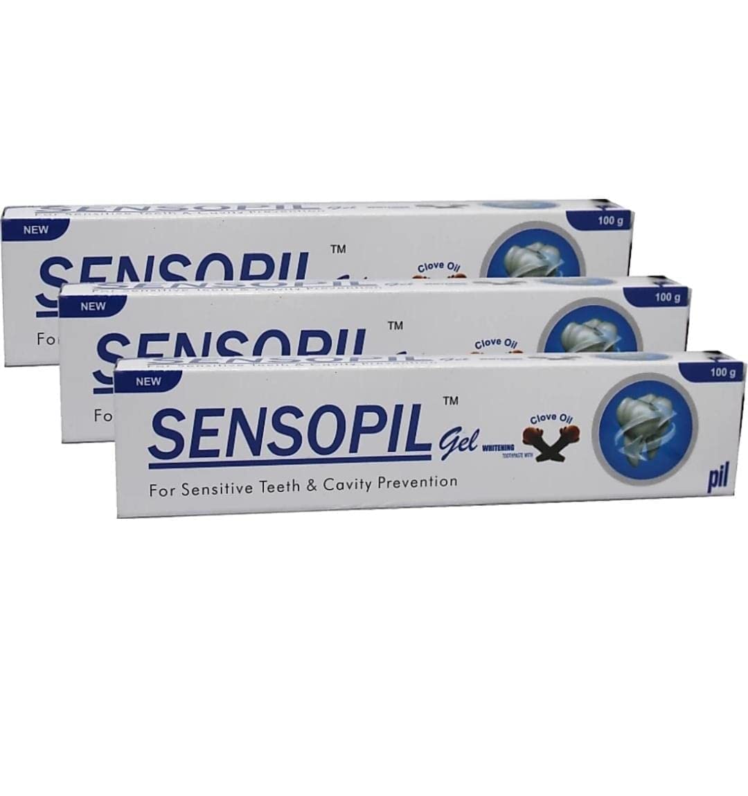 Sensopil Gel toothpaste Clove oil for sensitive teeth & cavity prevention (100gm each) - Pack of 2