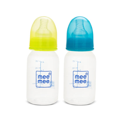 Mee Mee Premium Baby Feeding Bottle (Blue & Light Green-125ml)