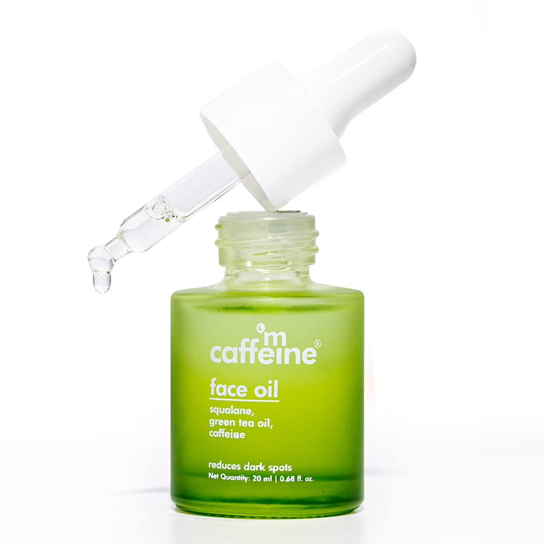 MCaffeine Green Tea & Squalane Face Oil for Dewy Glow - Hydrates, Reduces Dark Spots - Lightweight - 20ml