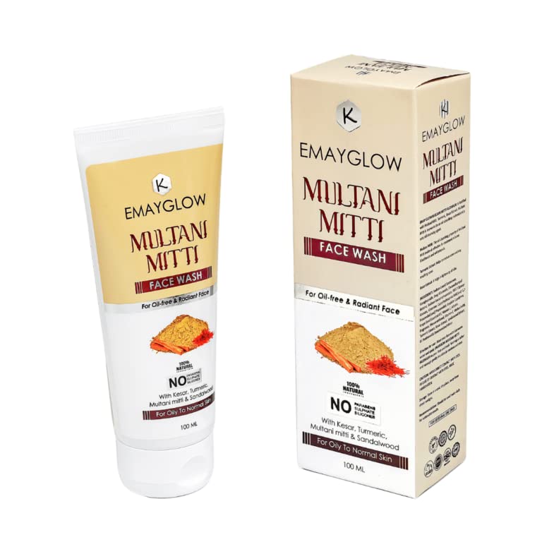 Emayglow Multani Mitti Face Wash for oil free & Radiant Face (All Skin-Types) - 100ml