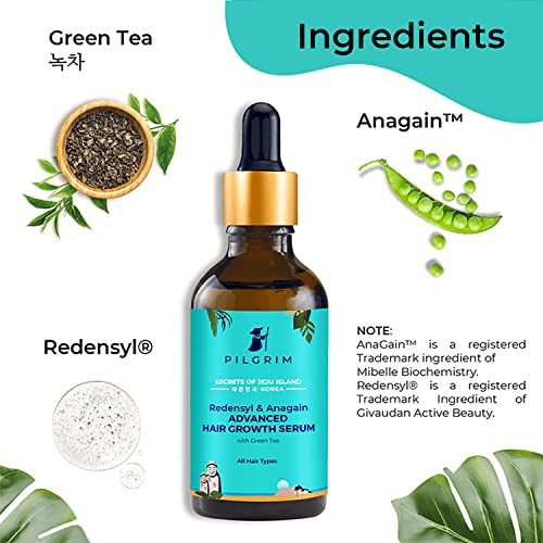 Pilgrim Redensyl 3% + Anagain 4% Advanced Hair Growth Serum For Unisex, Redensyl Hair Growth Serum With Natural Ingredients, 50ml