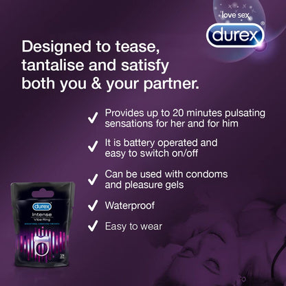 Durex Intense Vibe Ring for Extra Pleasure, Sensational Vibrators for Both