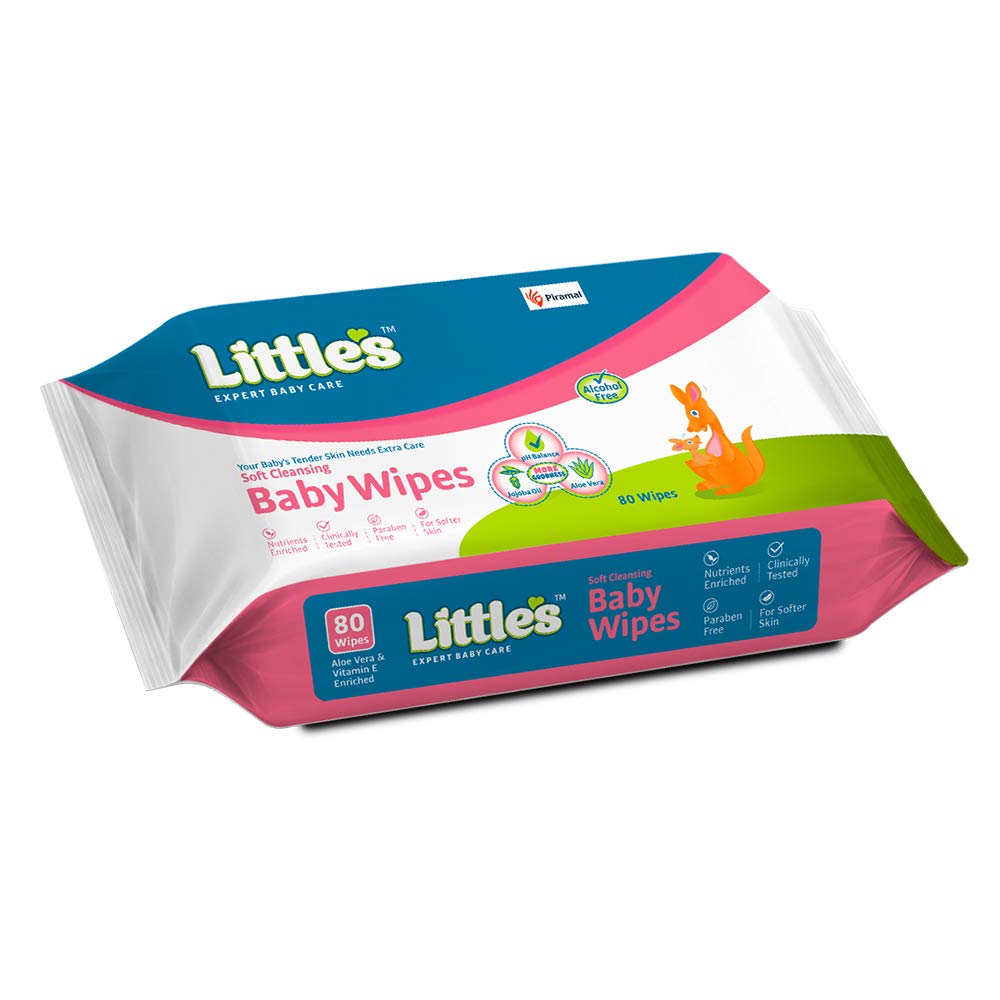 Little's Soft Cleansing Baby Wipes with Aloe Vera, Jojoba Oil and Vitamin E, Lid Pack (80 Wipes), best baby wipes, baby wipes benefits