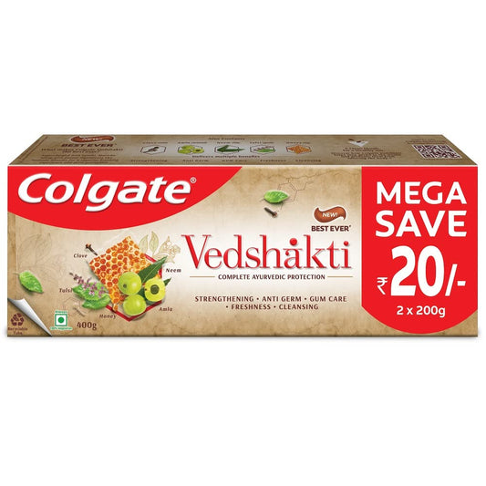 Colgate Vedshakti Toothpaste (200gm each) - Pack of 2,Colgate Vedshakti Toothpaste 