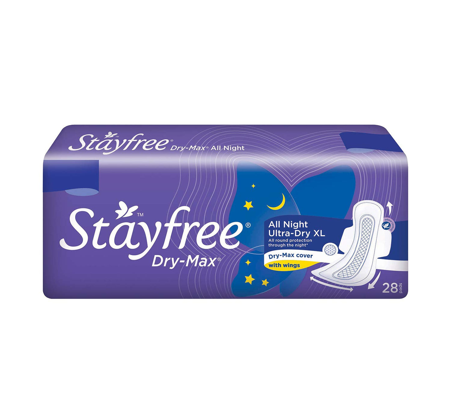 Stayfree Dry Max All Night, size- XL (28 pads)