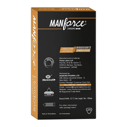 Manforce Premium Hotdots Belgian Chocolate Flavoured Condoms - 10 Pieces