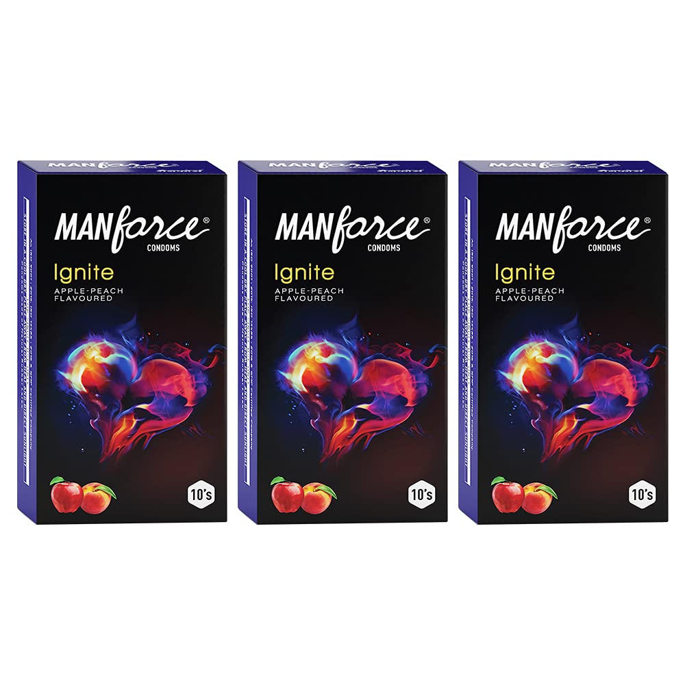 Manforce Ignite Apple-Peach Flavoured - (Pack of 3) 10N Per Pack