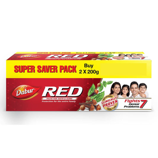 Dabur Red Toothpaste - (200GM each) - Pack of 2,Dabur Red Toothpaste 