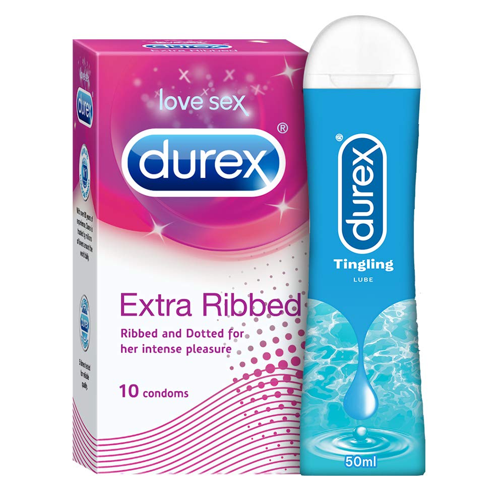 Durex Air Extra Ribbed Condoms for Men - (10 Pieces) with Durex Air Ultra Thin Condoms for Men - (10 Pieces)