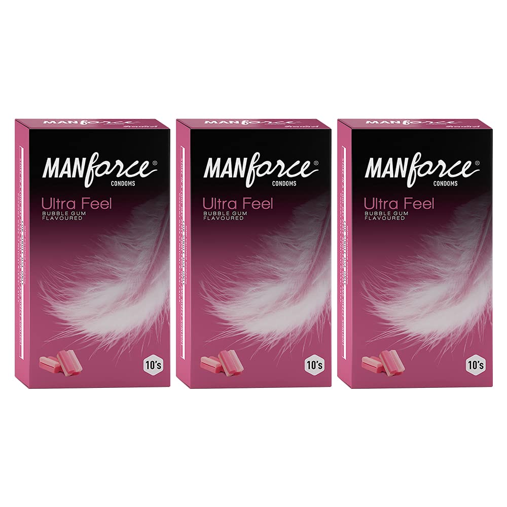 Manforce Ultra Feel Bubblegum Flavoured Condoms – (Pack of 3) 10N each