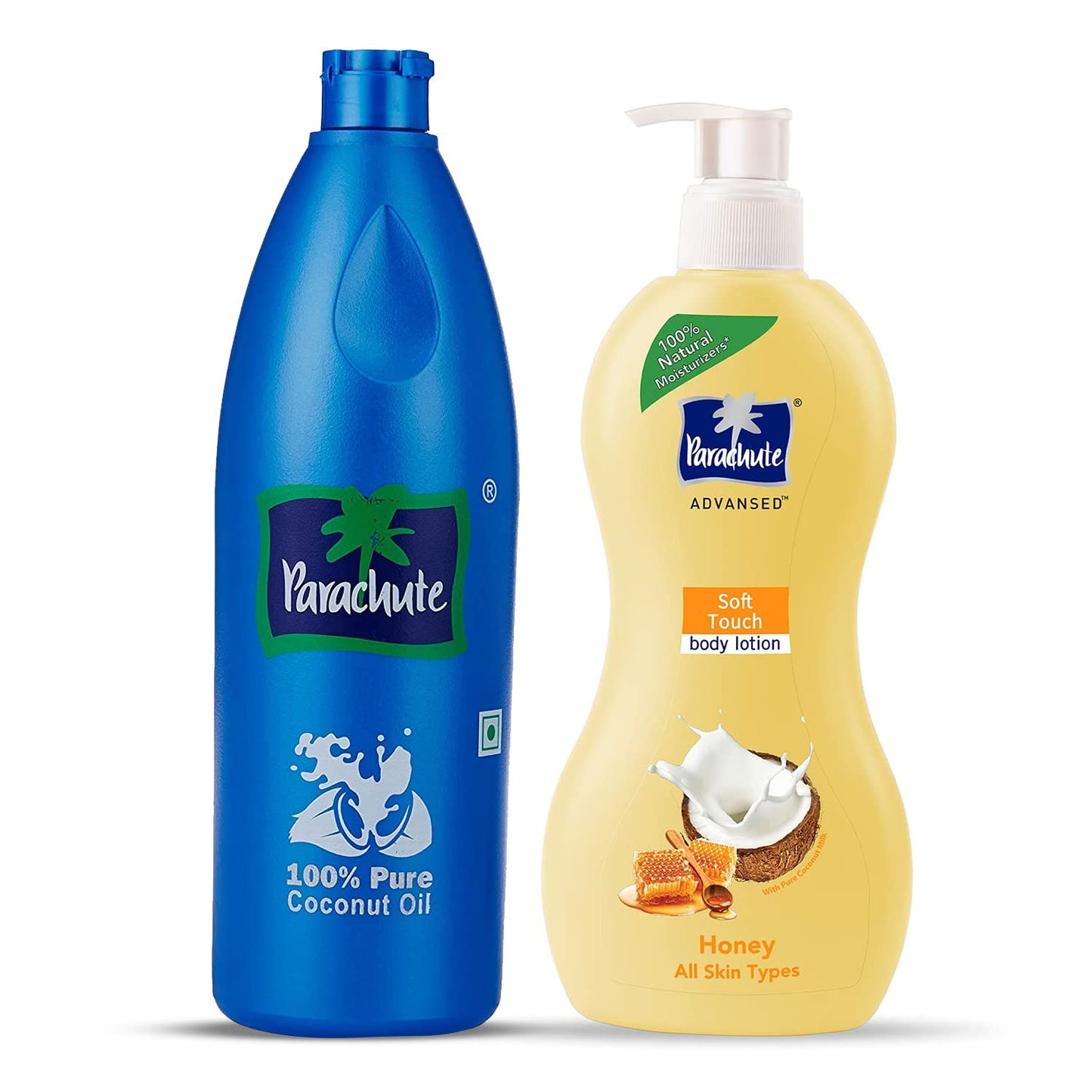 Parachute 100 % Pure Coconut Oil (600 ml) And Parachute Advansed Body Lotion Soft Touch (400ml) - Combo Pack