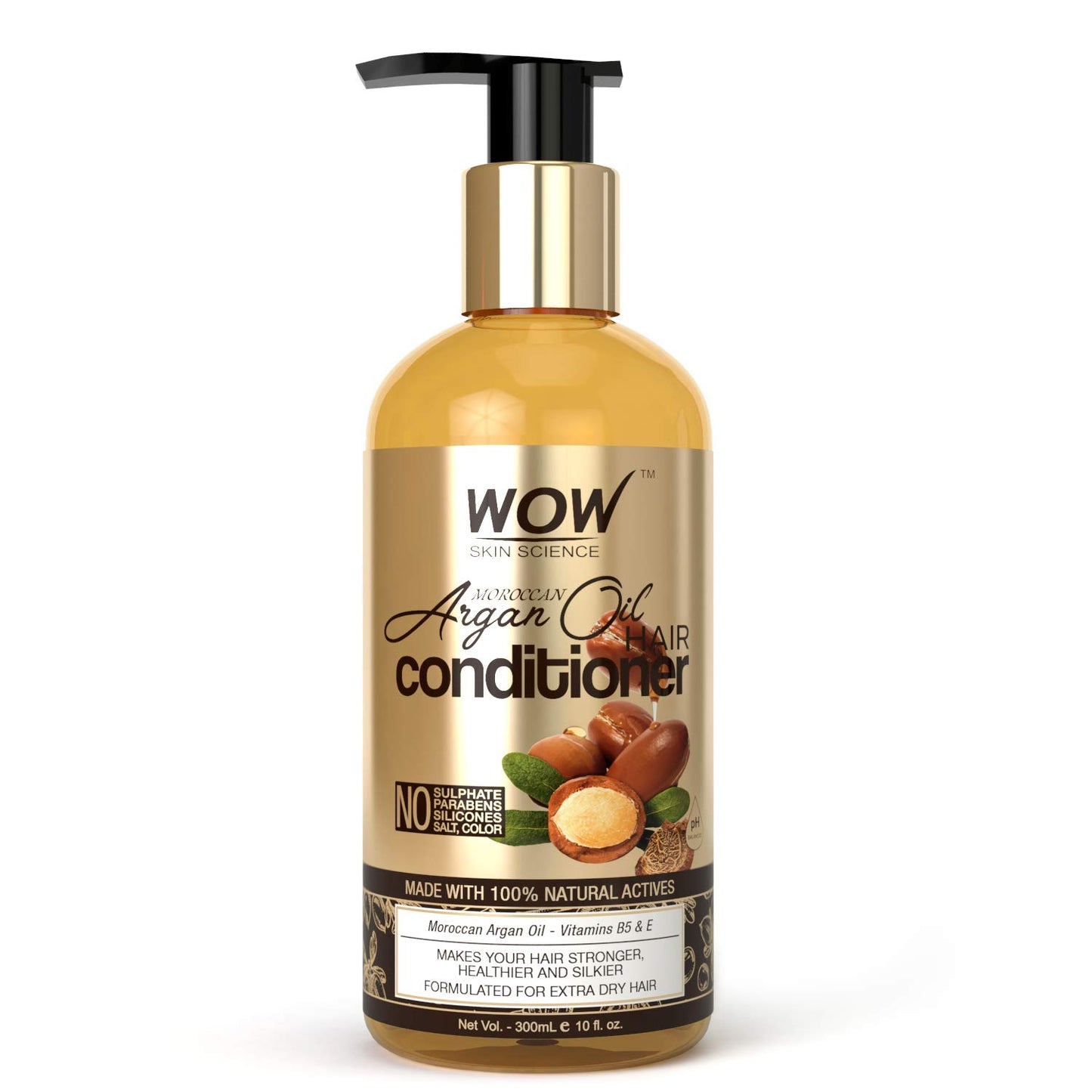 WOW Skin Science Moroccan Argan Oil Conditioner - No Sulphates, Parabens, Silicones, Salt & Colour - 300 mL