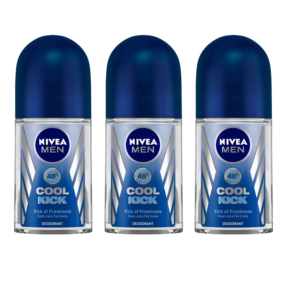 Nivea Men Deodorant Roll On cool kick (150ml each) - Pack of 3