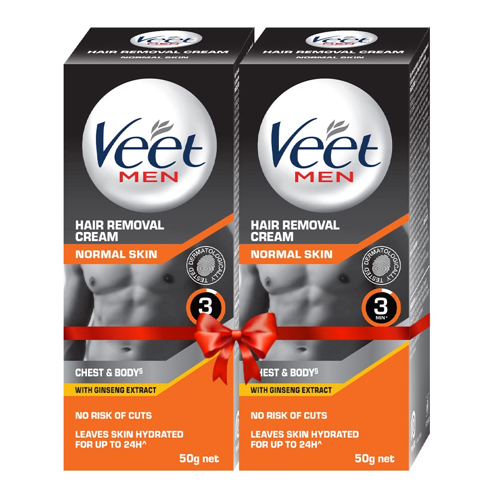 Veet Men - Hair Removal Cream for Normal Skin (50gm) - Pack of 2