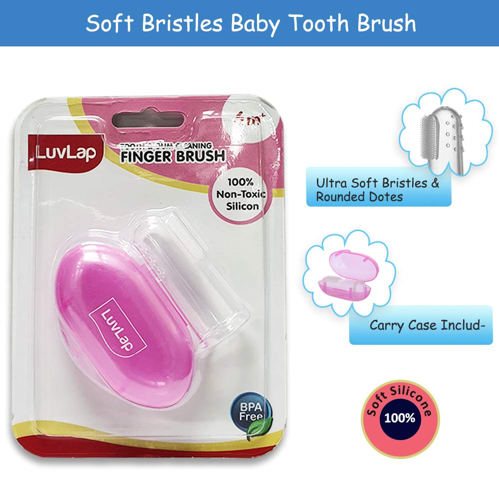 LuvLap Baby Finger ToothBrush with case - Pack of 2