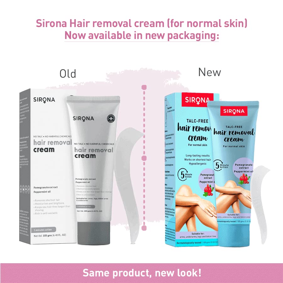 Sirona Hair Removal Cream Women for Bikini Line, Underarm, Legs - 100 gm (Pack of 1)