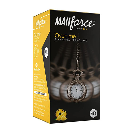Manforce Overtime Pineapple Flavoured Condoms - 20 Pieces