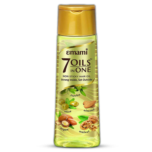 Emami 7 Oils In One, Non Sticky & Non Greasy Hair Oil with Goodness of Almond Oil, Coconut Oil, Argan Oil and Amla Oil - 300ml