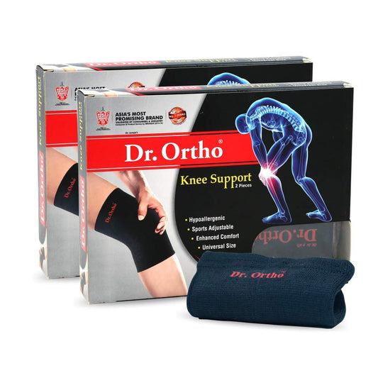 Dr. Ortho - Knee Cap, Black, Universal Size - Pack of 2 Pairs, Dr. Ortho - Knee Cap, Black, Universal Size 
