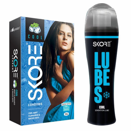 Skore Cool Condoms with Lubes (50ml) - 10 Pieces