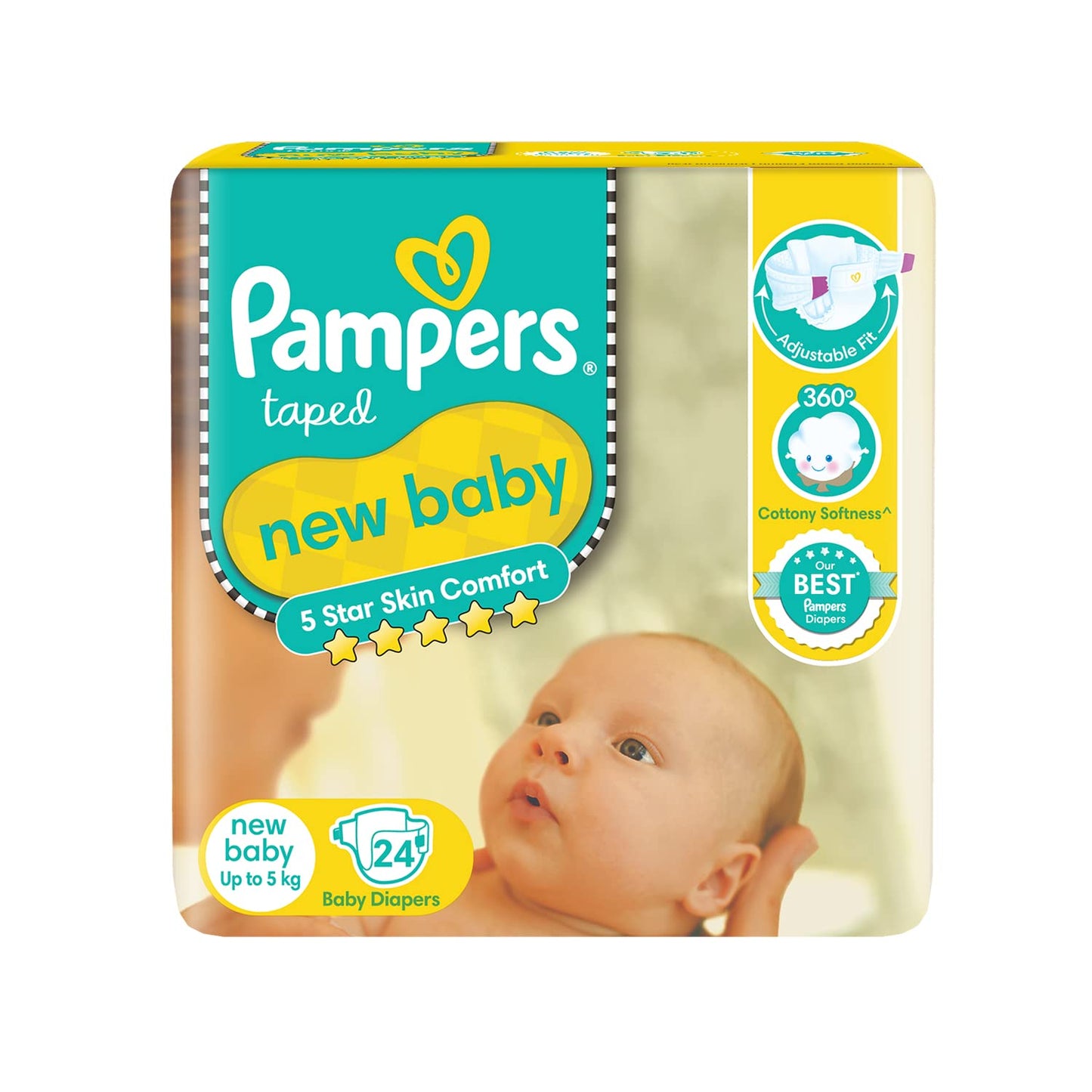 Pampers Active Baby Diapers - New Born (24 Pieces)