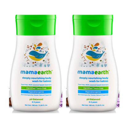 MamaEarth Deeply Nourishing Natural Baby Body Wash (100ml each) - Pack of 2, MamaEarth Deeply Nourishing Natural Baby Body Wash, best baby body wash, baby wash benefits
